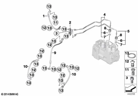BRAKE LINE, FRONT, I-ABS GENERATION 1