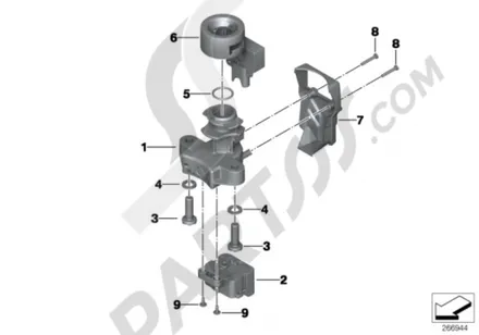 IGNITION SWITCH AND MOUNTING PARTS